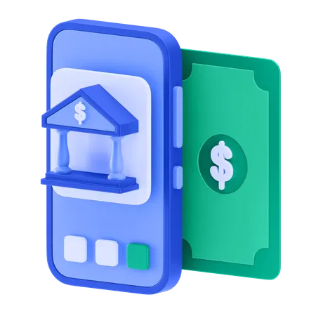 La banca móvil  3D Icon