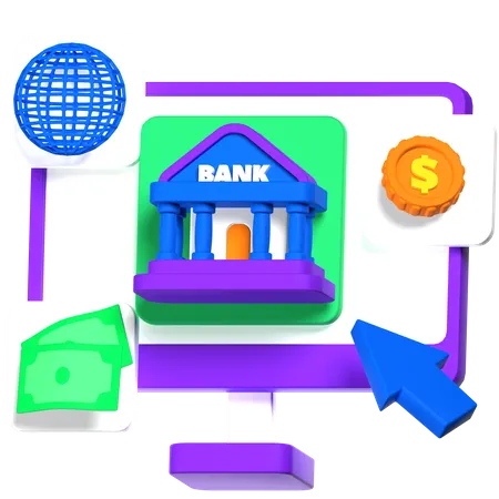 Banca por Internet  3D Icon