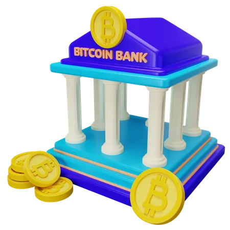 Banco bitcoin  3D Illustration