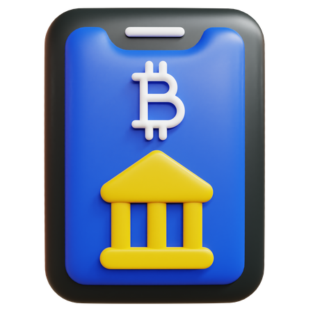 Banco de bitcoin  3D Icon