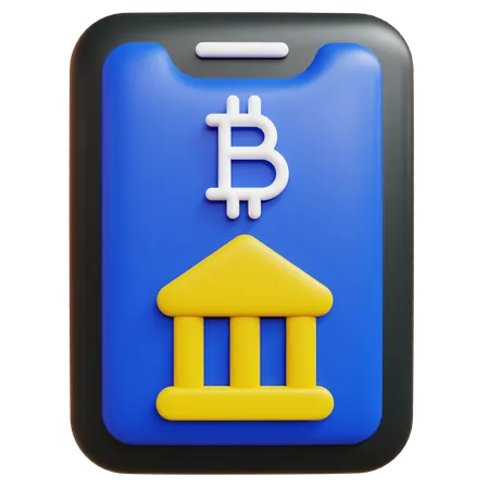 Banco de bitcoin  3D Icon