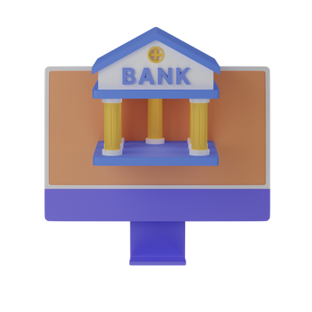 Banco de computadoras  3D Icon