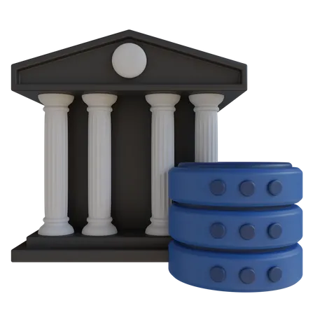 Banco de dados bancário  3D Icon