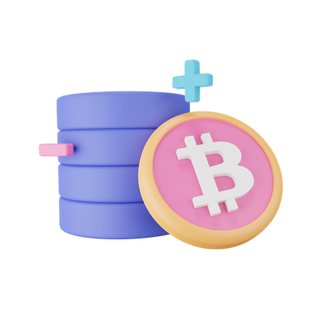 Banco de dados bitcoin  3D Icon