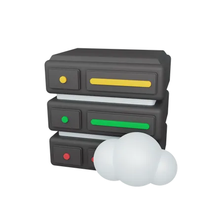 Conceito De Servidor Em Nuvem De Renderizacao 3 D Com Nuvem E Simbolo De Servidor Colorido Util Para TI De Servidor 3D Illustration
