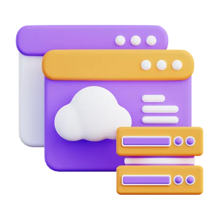 Banco de dados em nuvem  3D Icon