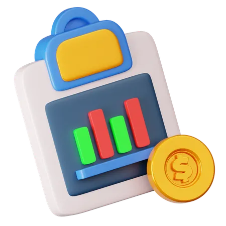 Banco de dados financeiro  3D Icon