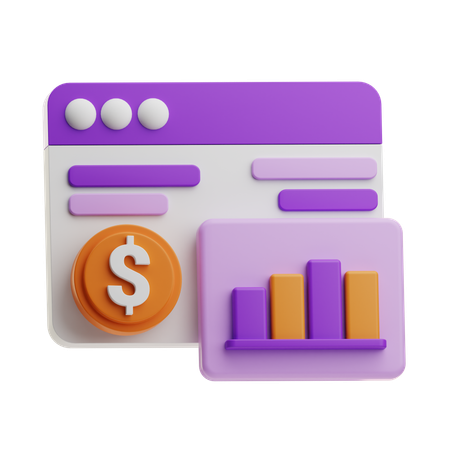 Banco de dados financeiro  3D Icon