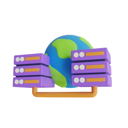 Banco de dados global  3D Icon