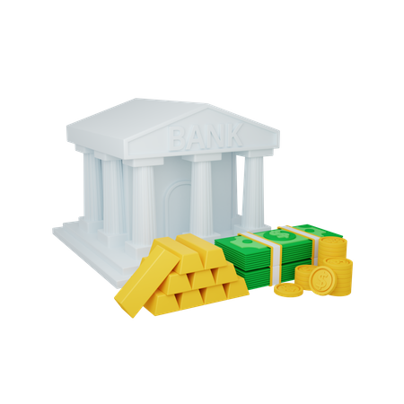 Banco de dinero  3D Illustration