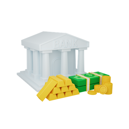 Banco de dinheiro  3D Illustration