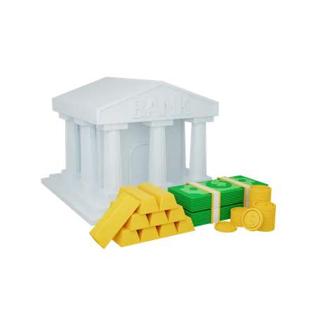 Banco de dinheiro  3D Illustration