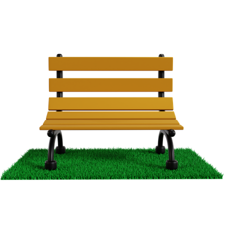 Banco de parque na grama  3D Icon