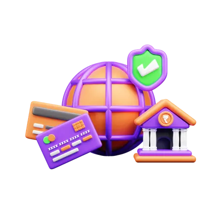 Banco digital  3D Icon