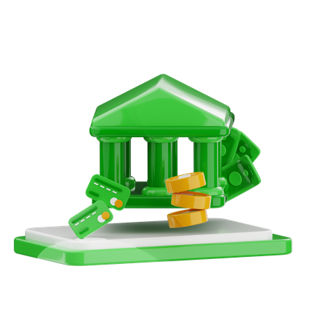 Banco digital  3D Icon