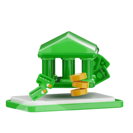 Banco digital  3D Icon