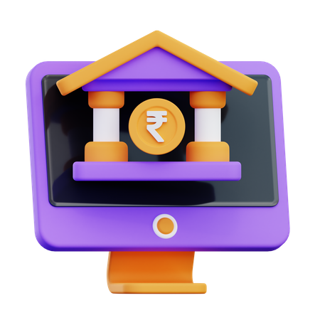 Banco digital  3D Icon