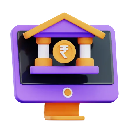 Banco digital  3D Icon