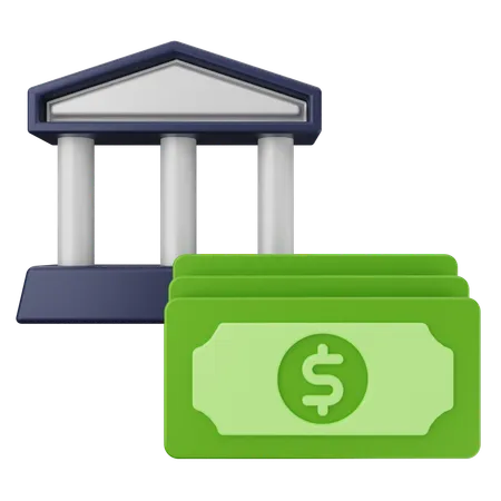 Dinheiro do banco dólar  3D Icon