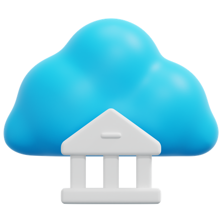 Banco na nuvem  3D Icon