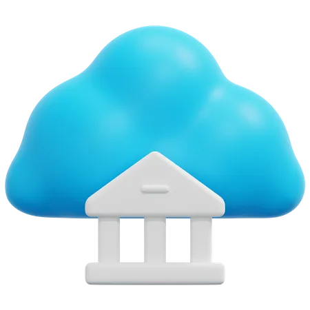 Banco na nuvem  3D Icon