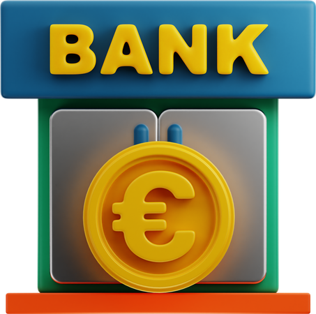 Banco del euro  3D Icon