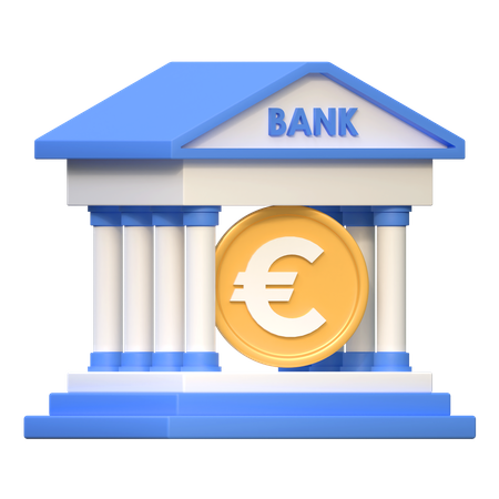 Banco del euro  3D Icon