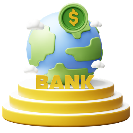 Banco global  3D Icon