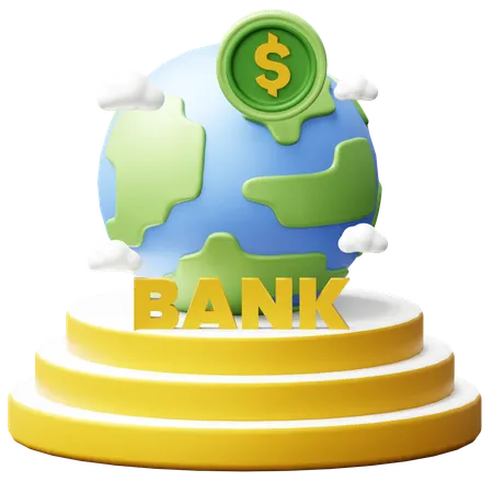 Banco global  3D Icon