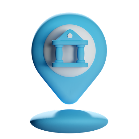 Pin de localização do banco  3D Icon