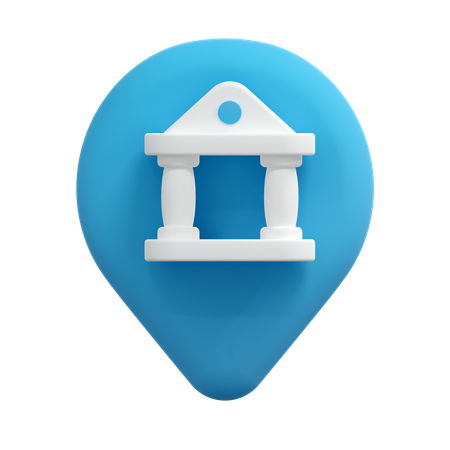 Pin de localização do banco  3D Icon