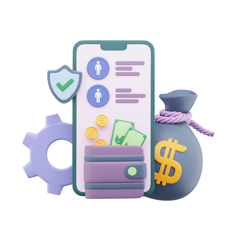 Banco móvel  3D Icon