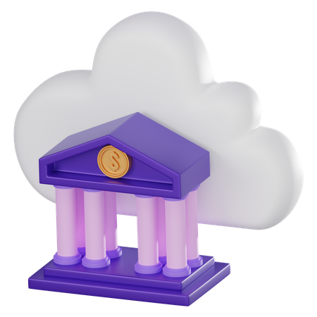 Banco na nuvem  3D Icon