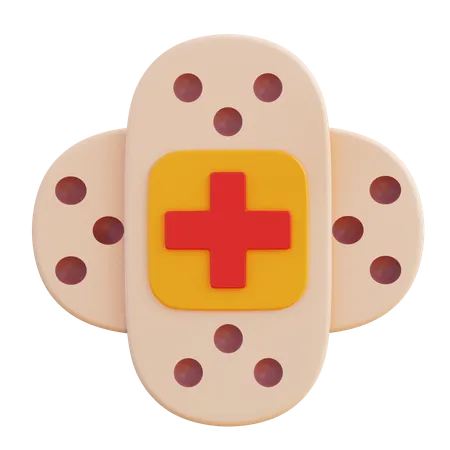 3 D Illustration Band Aid 3D Icon