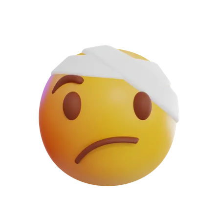 Emoji de bandagem de cabeça  3D Icon