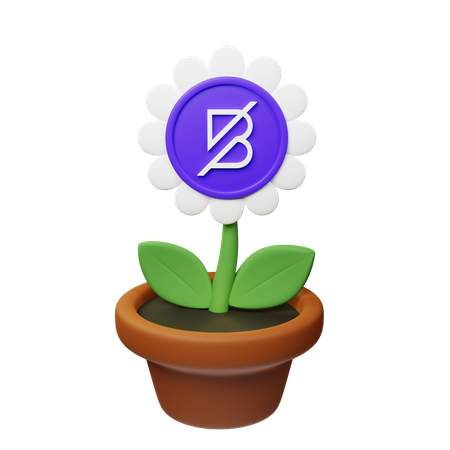 Pot de plante crypto bande  3D Icon