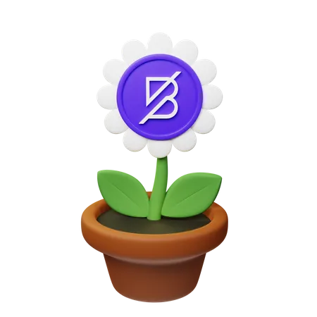 Pot de plante crypto bande  3D Icon