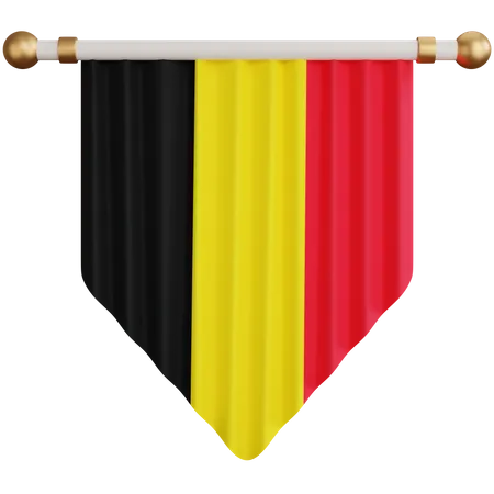 Ornamento De Renderizacao 3 D Bandeira Nacional Da Belgica Isolada 3D Icon