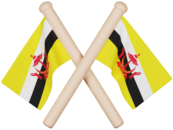 Bandeira de Brunei Darussalam  3D Icon