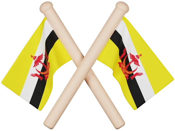 Bandeira de Brunei Darussalam  3D Icon