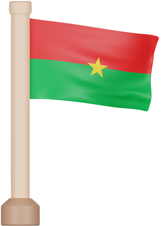 Bandeira de burkina faso  3D Icon