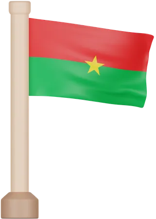 Bandeira de burkina faso  3D Icon