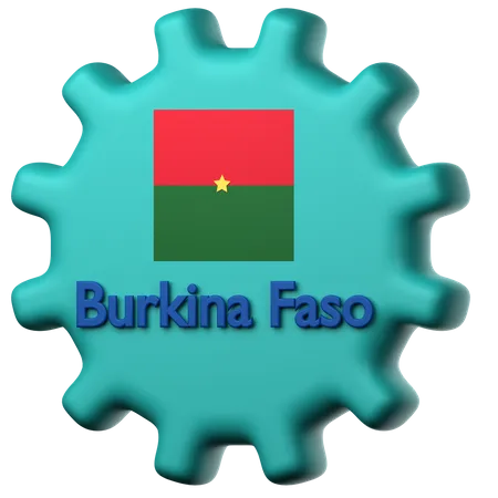 Bandeira de burkina faso  3D Icon