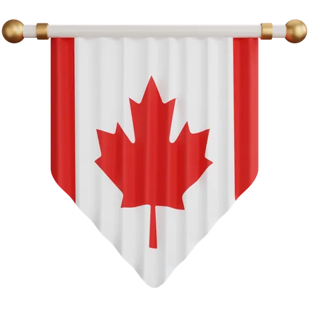 Ornamento De Renderizacao 3 D Bandeira Nacional Do Canada Isolada 3D Icon