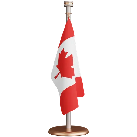 Renderizacao 3 D Do Mastro Da Bandeira Do Canada Isolado 3D Icon