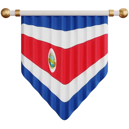 Ornamento De Renderizacao 3 D Bandeira Nacional Da Costa Rica Isolada 3D Icon