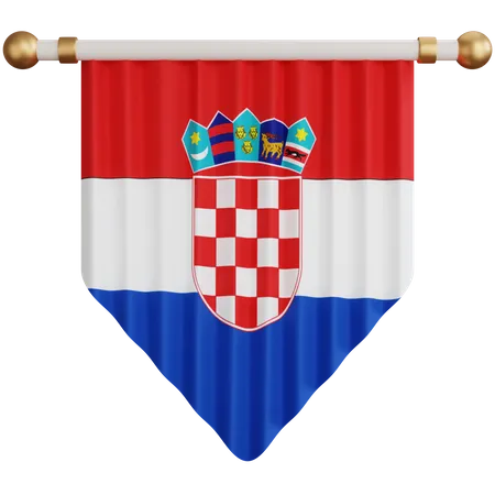 Ornamento De Renderizacao 3 D Bandeira Nacional Da Croacia Isolada 3D Icon