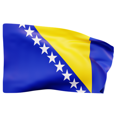 Bandeira da Bósnia e Herzegovina  3D Icon