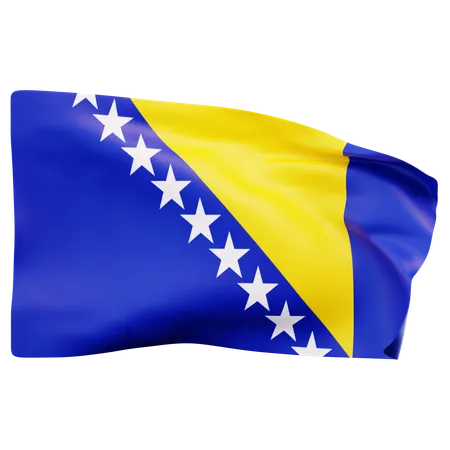 Bandeira da Bósnia e Herzegovina  3D Icon