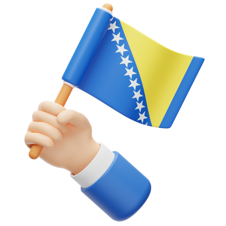 Bandeira da Bósnia e Herzegovina  3D Icon